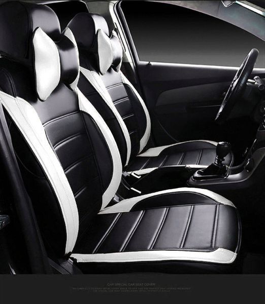 Чехлы на сиденья Фольксваген Пассат Б5 (Volkswagen Passat B5) модельные MAX-L из экокожи Черно-белый 1348346095 фото