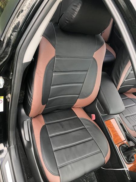 Чехлы на сиденья Volkswagen Polo 4 модельные MAX-L из экокожи Черно-коричневый 1348346084 фото