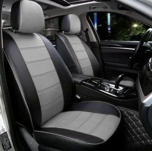 Чохли на сидіння Ауді А4 Б5 (Audi A4 B5) модельні MAX з екошкіри Чорно-сірий, графіт MAX-5639 фото