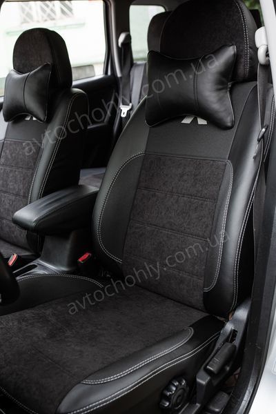 Чохли на сидіння Рено Мастер 1+2 (Renault Master 1+2) MAX-K комбіновані аригона алькантара MAX-K 438 фото