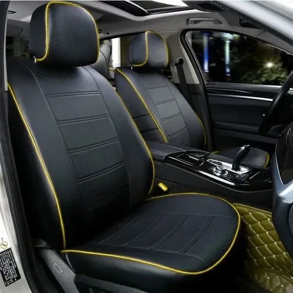 Чехлы на сиденья КИА Сид (KIA Ceed) модельные MAX из экокожи Черно-желтый MAX-6761 фото