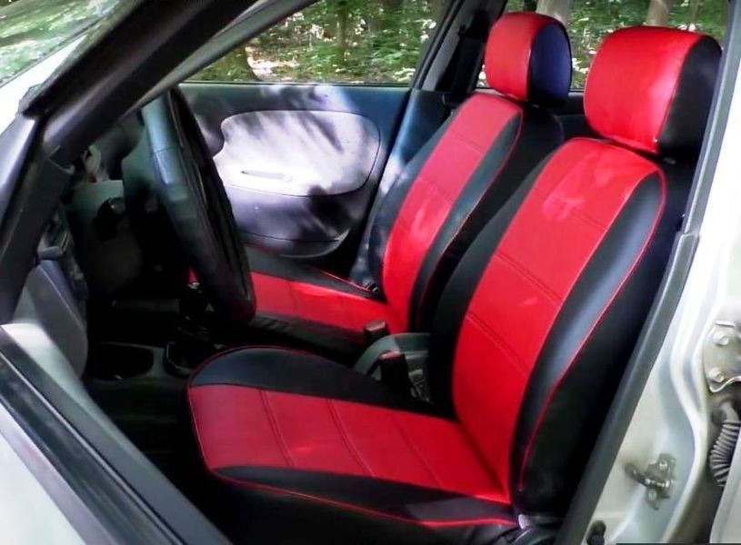 Чехлы на сиденья Мазда 6 (Mazda 6) модельные MAX-N из экокожи Черно-красный MAX-N-7145 фото