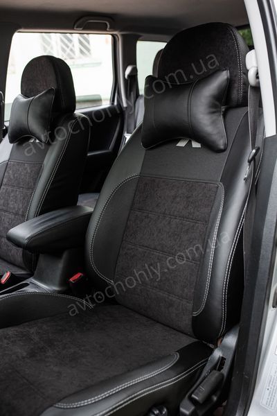 Чехлы на сиденье Опель Зафира Б (Opel Zafira B) MAX-K комбинированные аригона алькантара MAX-K 254 фото