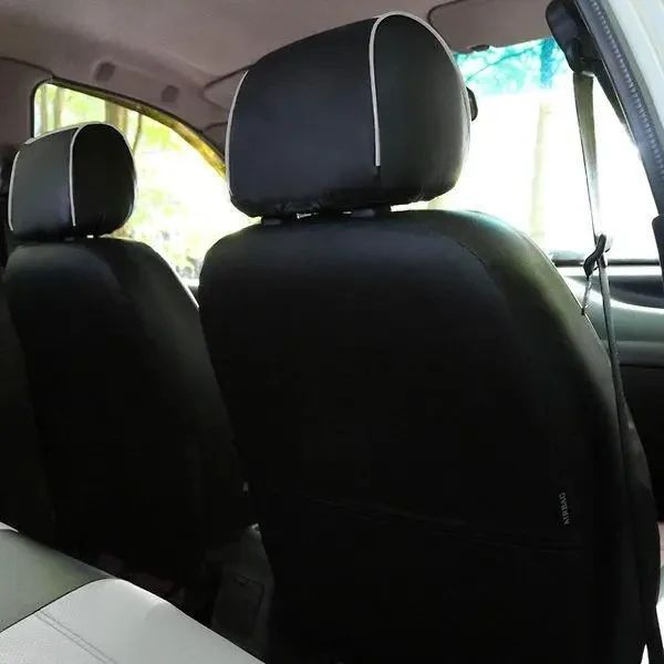 Чехлы на сиденья Пежо 206 (Peugeot 206) модельные MAX из экокожи Черно-белый MAX-7043 фото