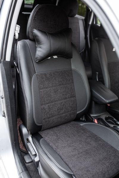 Чехлы на сиденье Шкода Октавия А5 (Skoda Octavia А5) MAX-K комбинированные аригона алькантара MAX-K 311 фото