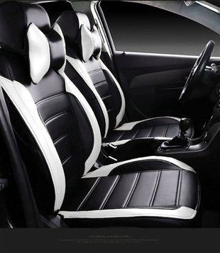 Чехлы на сиденья Peugeot 407 модельные MAX-L из экокожи Черно-белый 1348347918 фото