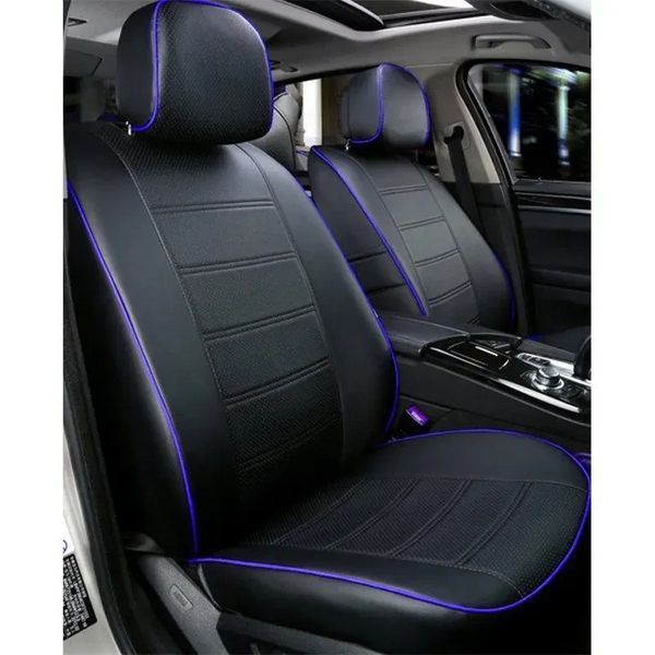 Чехлы на сиденья КИА Сид (KIA Ceed) модельные MAX из экокожи Черно-синий MAX-6540 фото